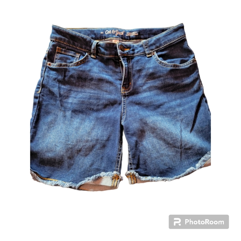 CAT & Jack Girls' Midi Jean Shorts Size XL